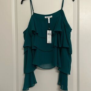 Ruffle open shoulder BCBG generation top
